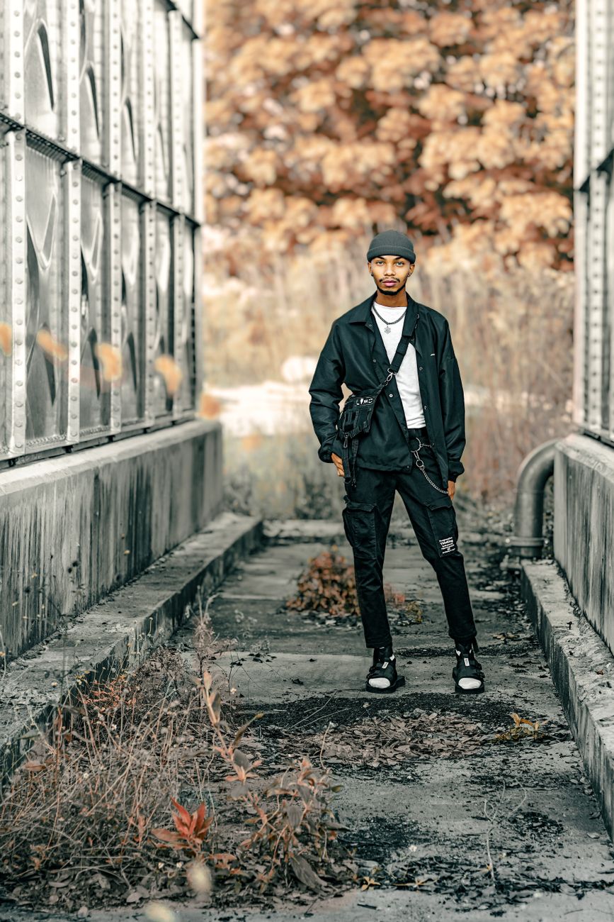 Raw Edge Panelled Cargo Trouser