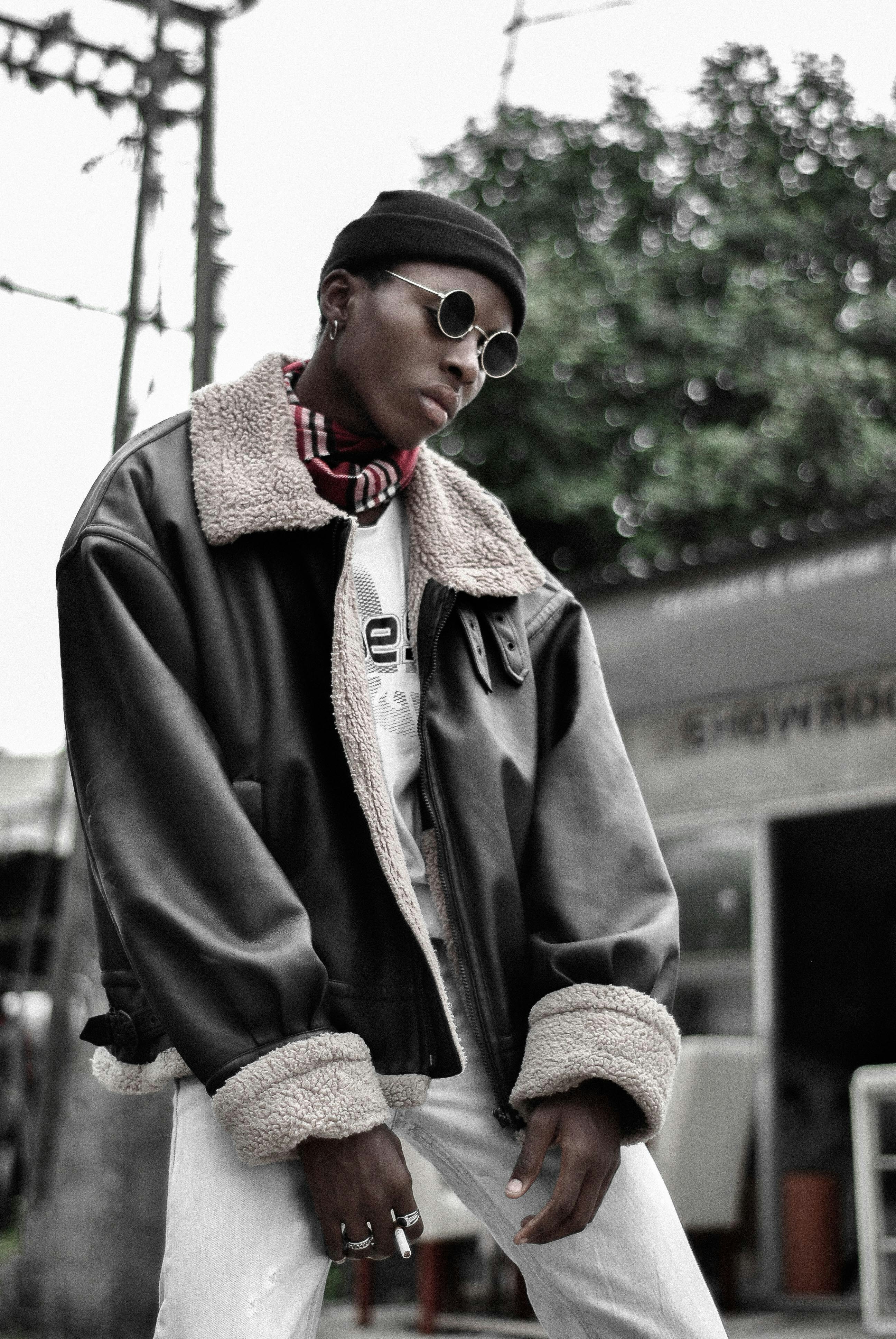 High contrast black and white Kumoi editorial portrait